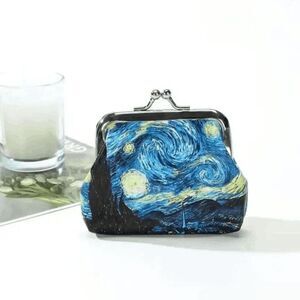 Vincent Van Gogh Starry Night Coin Lipstick Key Purse Bag